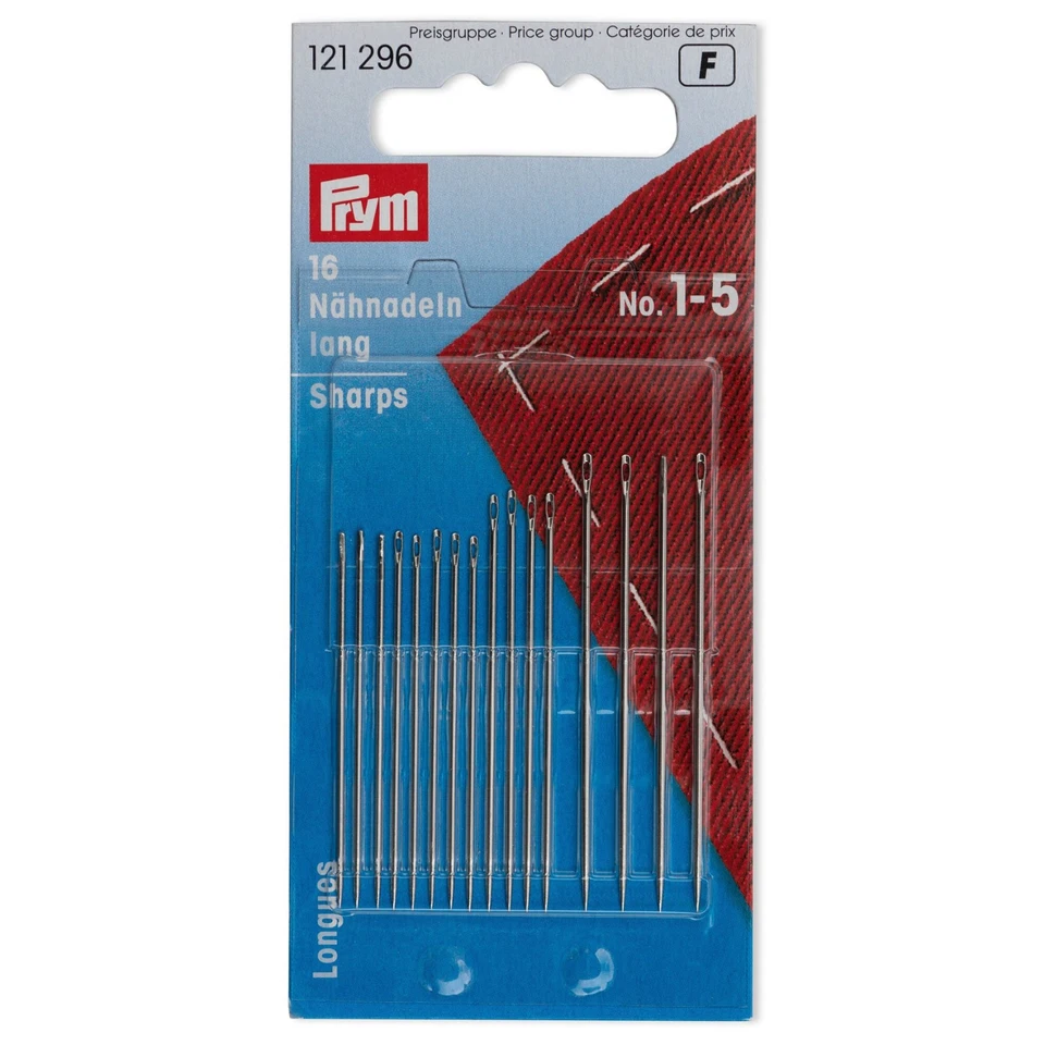 Prym Nähnadeln LANG 16 St.-Packung Gr. 1-5 / 20 St.-Packung Gr. 3-7 silberfarbig - Bild 1 von 1