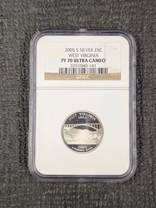 2005-S PF 70 ULTRA CAMEO West Virginia Silver Statehood Quarter NGC - Flawless - Picture 1 of 4