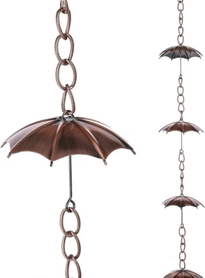 Rain Chains Metal Decorative 72" Adjustable Umbrella Rain Chain for Home Garden  - Image 1 of 4