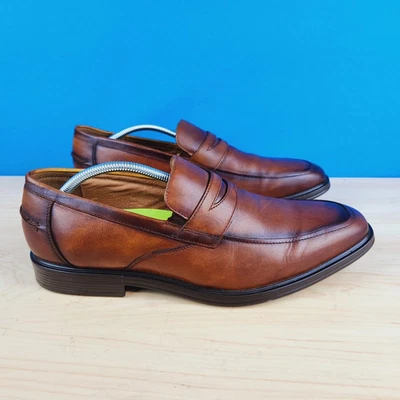 Florsheim Heights Penny slip on loafers Mens Size 13 3E cognac leather Moc toe - Image 1 of 4