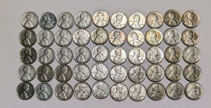 1943-P Acciaio Lincoln Grano Penny Centesimo Rotolo AU/BU Monete Esatte Mostrate - Foto 1 di 10