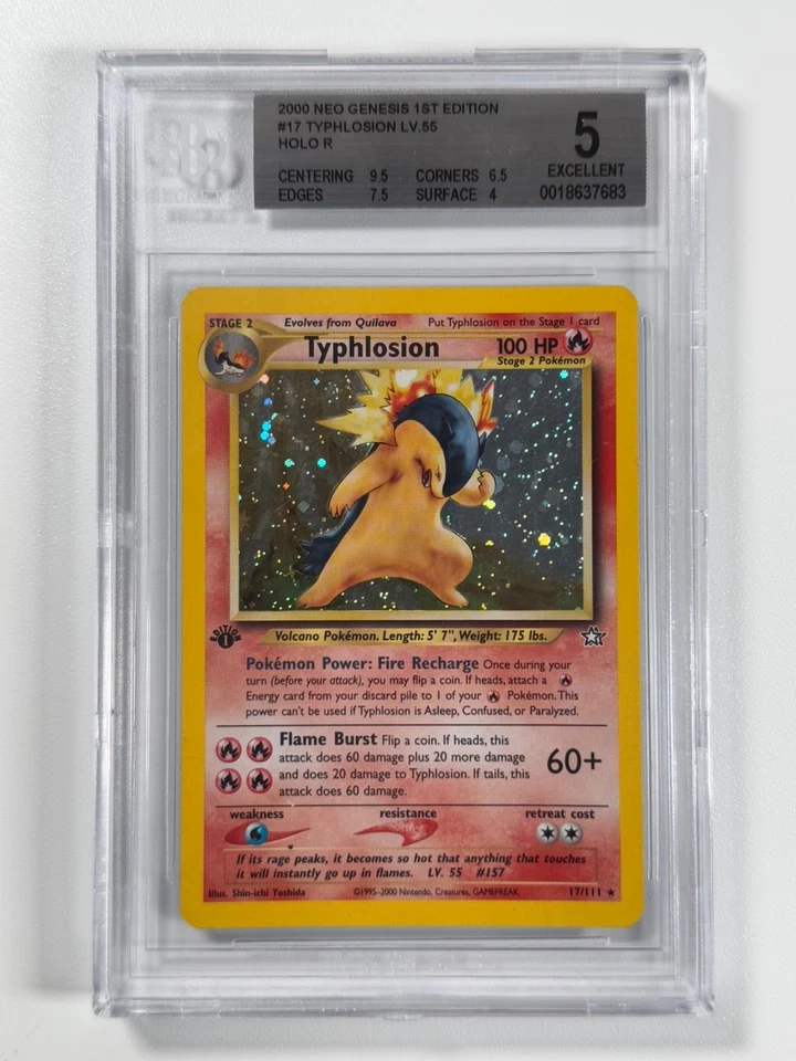 Pokémon Cards Typhlosion 17/111 1st Edition Neo Genesis BGS 5 WOTC Holo Rare - Image 1 of 4