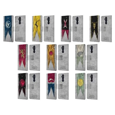 CAPA DE LIVRO OFICIAL HBO GAME OF THRONES SIGIL FLAGS COURO PARA TELEFONES NOKIA - Imagem 1 de 4