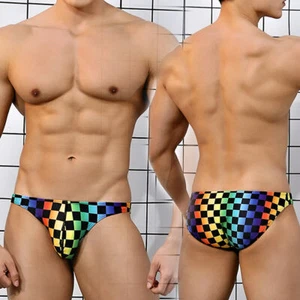 2025 Men's Swimwear Sexy Printed Underwear Swim Bikini Briefs Swimming Boxers - Picture 1 of 17