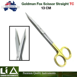 Goldman Fox Scissor Straight TC 13 CM Tissue Trimming Suturing Micro shears Gold - Picture 1 of 5