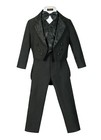 Boys Slim Tuxedo 5pc set TAIL coat,Cummerbund,striated pant,Tuxedo shirt,bowtie 