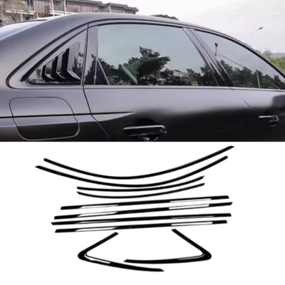 Para AUDI A4 S4 RS4 2020-2025 Negro Titanio Ventana Coche Decoración Tira Cubierta Foto 1 de 4