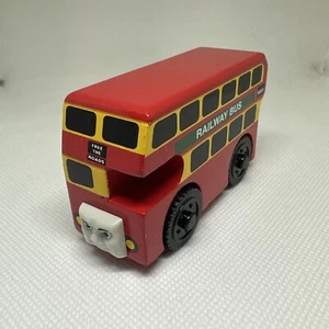 THOMAS  & Friends Wooden Railway Train "BULGY" THE DOUBLE DECKER BUS - Picture 1 of 12
