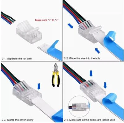 5/10pcs RGB light strip connector / connecting wire fixing clip quick connection - Image 1 of 4