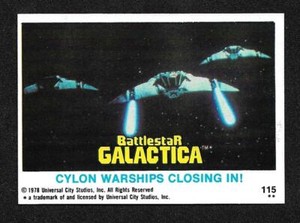 1978 Topps Battlestar Galactica Base Card #115 Cylon Warships Closing In!