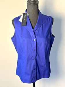 Jones New York Blue Sleeveless Blouse Size NWT Size 12P - Picture 1 of 22