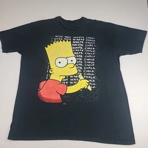 The Simpsons Bart 2xl Mens Short Sleeve Shirt I Will Not Waste Chalk Black - Picture 1 of 9
