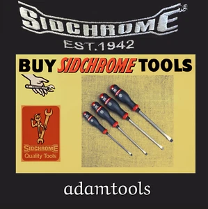 new - Set of 4 Pieces Sidchrome Pro Twist Shock Thru Tang Slotted screwdrivers - Picture 1 of 1