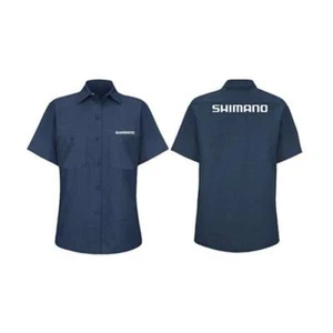 SHIMANO Men's Mechanic Work Shop Button Up Shirt Blue X-Large - Picture 1 of 1