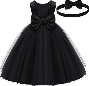 Baby Girl Ruffle Lace Dress Pageant Party Wedding Flower Girl Dress Outfit - Picture 1 of 6