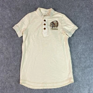 Vintage Abercrombie & Fitch Shirt Mens M Henley Muscle Indian Head Chief Y2K - Picture 1 of 11