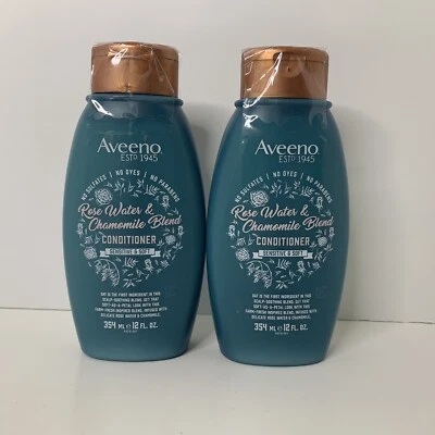 (2) Acondicionador calmante de agua de rosas y manzanilla para cuero cabelludo Aveeno 12 onzas Foto 1 de 2