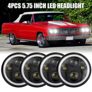 4PCS 5.75" 5-3/4 inch LED Headlights Hi/Lo Beam DRL for Chevy Chevelle 1964-1970 - Picture 1 of 13
