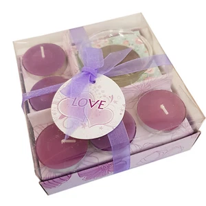 4 PACKS (20 candles) PURPLE WAX TEA LIGHT CANDLE SET christmas party present - Picture 1 of 2