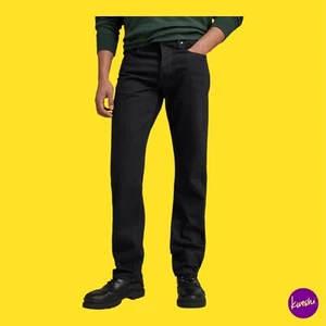G-STAR Men's Mosa Straight Jeans, Comfort Stretch, Pitch Black, 36W | 34L - Picture 1 of 8
