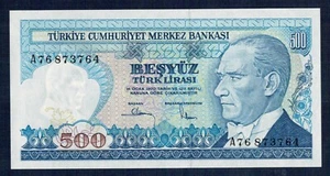 TÜRKEI - 500 Lira L1970 (1983) P.M. Nr. 195 Fior di Stampa - Gian 3 - Bild 1 von 2