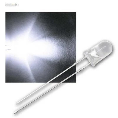 500 weiße LEDs 5mm wasserklar Typ WTN-5-14000pw Leuchtdioden kalt-weiß bianco - Bild 1 von 4