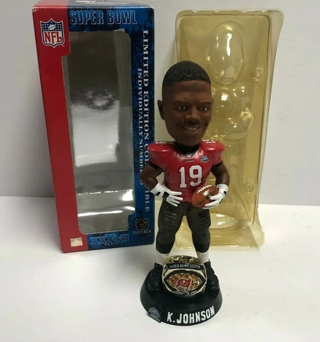 Keyshawn Johnson SUPER BOWL XXXVII RING BASE Tampa Bay Buccaneers Bobblehead Cover