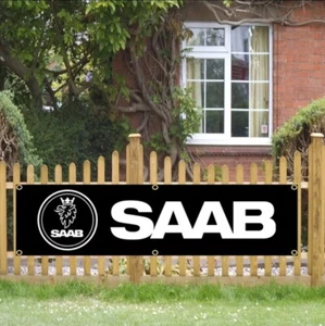 Saab Banner Flag Garage Scania Trucks Car Parts 1.5x5ft Retro Sweden Shop Logo - Picture 1 of 1