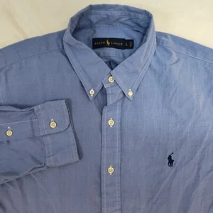 Ralph Lauren Men Size L Oxford Button Up Long Sleeve Blue Shirt - Picture 1 of 12
