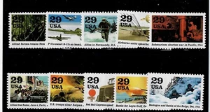 US Scott #2838A-J, Singles 1994 World War II 29c FVF MNH - Picture 1 of 1