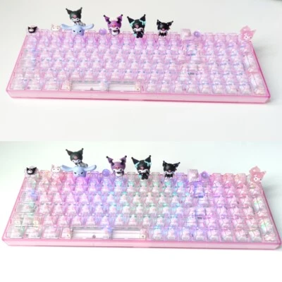 Kuromi Mechanical Keyboard 100 Keys Wireless Bluetooth Transparent Translucent - Image 1 of 4