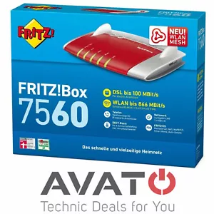 AVM FRITZBox 7560 VDSL DSL Modem 4-Port Gigabit MESH WLAN Router *24M Gewährl.* - Bild 1 von 3