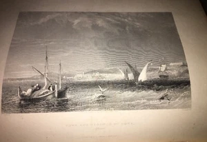 ALGERIE.VILLE ET HÂVRE DE BONE. GRAVURE SUR ACIER DE 1840. - Picture 1 of 3
