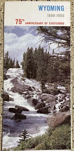 VINTAGE 1965 WYOMING STATE HIGHWAY COMMISSION ROAD MAP #Z - Picture 1 of 5