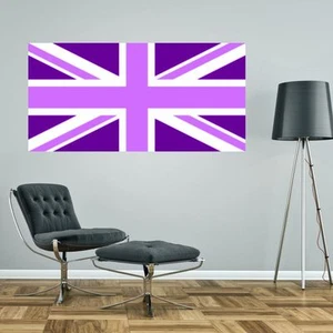 PURPLE LILAC UNION JACK FLAG UK GIANT BIG WALL STICKER decal car art 5 sizes - Picture 1 of 3