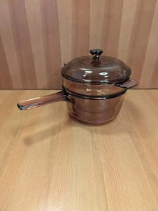 Corning Vision Ware 3 Stück Bernstein 1,5L Doppelkochtopf Soßenpfanne V-20-B mit V-1,5-C Deckel - Bild 1 von 14