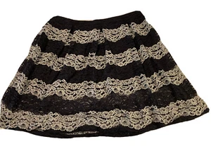Who What Wear Plus Size Skirt 24W Black Gray Lace Knee Length Cute - Picture 1 of 9