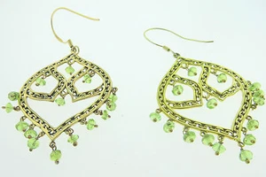 Sajen Bronze Marianna & Richard Jacobs Gemstone Peridot Chandelier Earrings - Picture 1 of 4