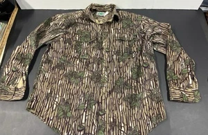 Vintage 90’s Tree Leaf Moleskin Camo Button Up Shirt Size XL (Soft Shell Cotten) - Picture 1 of 13