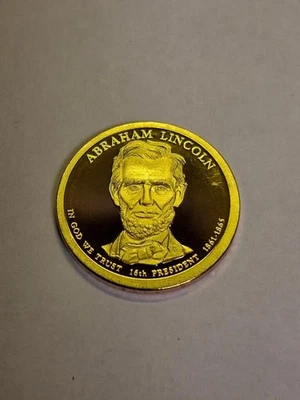  Moeda de US$ 1 dólar 2010 s ABRAHAM LINCOLN PresidentiaL*PROVA*   - Imagem 1 de 2