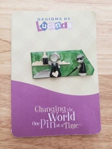 Vintage Hats and Dresses Woman Pin Designs by Lucinda Brooch Husband Wife Church - Picture 1 of 5