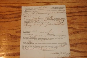 1819 Grafschaft Middlesex Stadt Middletown CT juristisches Dokument juristische Schrift Beschwörung - Bild 1 von 10