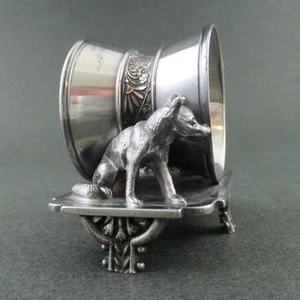 Figura VOLPI - antico ANELLO TOVAGLIOLO - Rockford #174 Quadruplo piatto argento - Foto 1 di 11