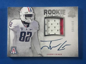 2012 SP Authentic Juron Criner Autograph Patch #/885 Arizona Wildcats - Picture 1 of 2