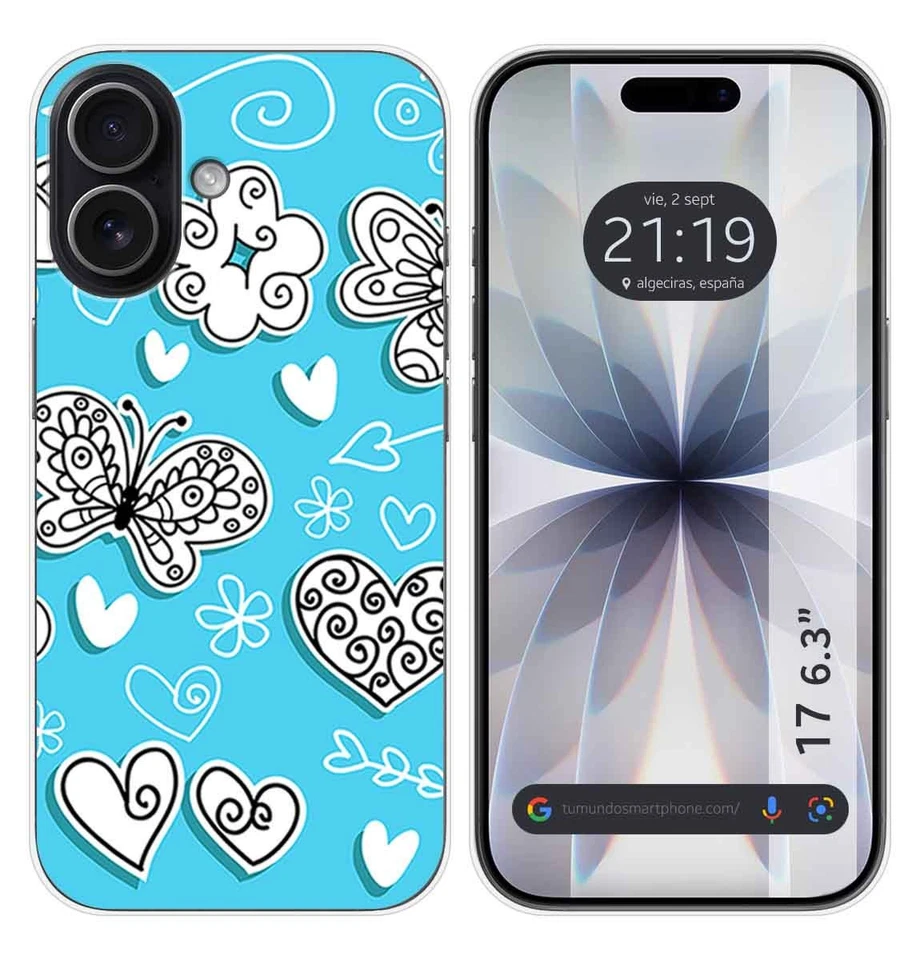 Cover In Silicone Per Iphone 17 (6.3) Design Farfalle Disegni - Immagine 1 di 1