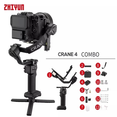 Zhiyun Crane 4 Combo 3-Axis Gimbal-Stabilisator Bmpcc 6k Pro Canon Tragkraft 6kg - Bild 1 von 4
