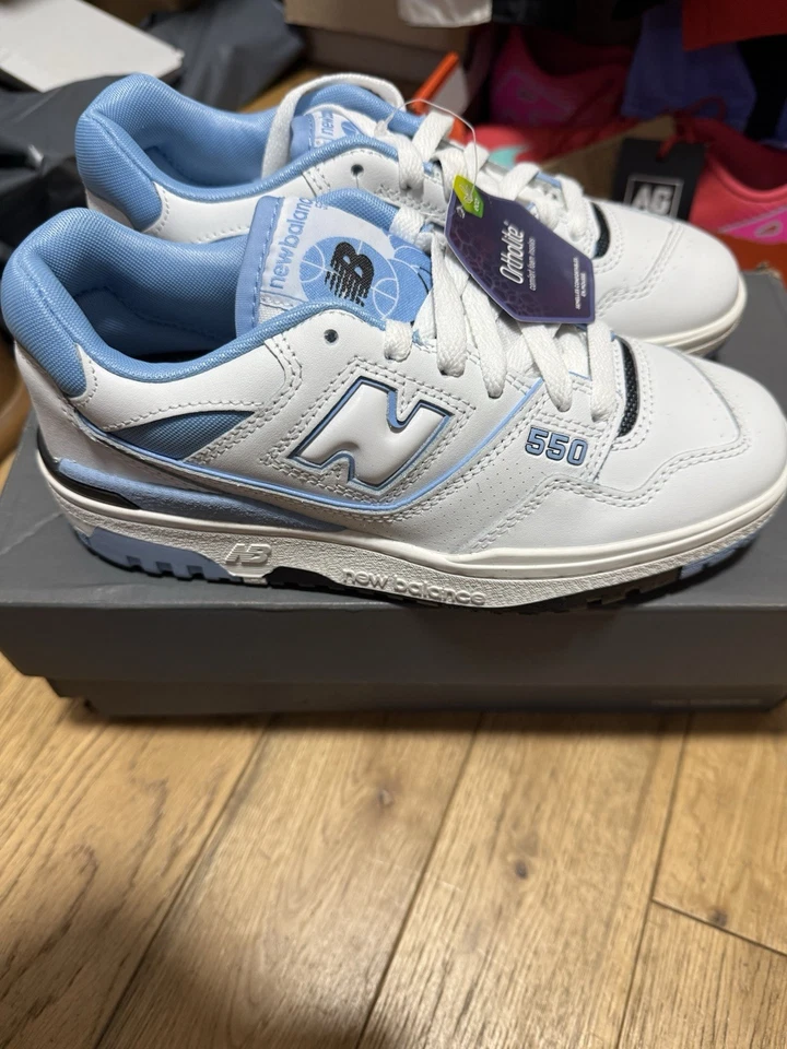 New Balance BB550 Trainers Sneakers Blue White UK 4  Brand New In Box - Image 1 of 4
