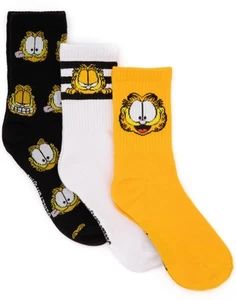 Juego de 3 calcetines de pantorrilla Garfield naranja personaje unisex - Imagen 1 de 9