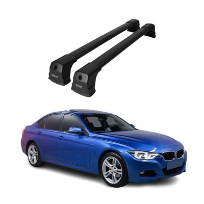 Fix Points Roof Racks Cross Bar for BMW 3 Series F30 Sedan 2012-2019 Alu Black - Изображение 1 из 4