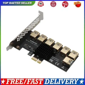 PCI-E 1x 1 to 7 Riser Card Adapter Multiplier Hub Converters PCI-Express USB - Photo 1/10